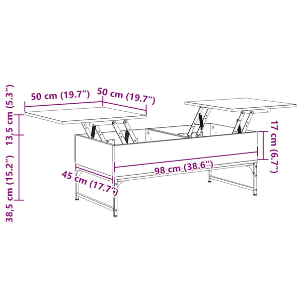 Couchtisch Braun Eichenoptik 100x50 cm