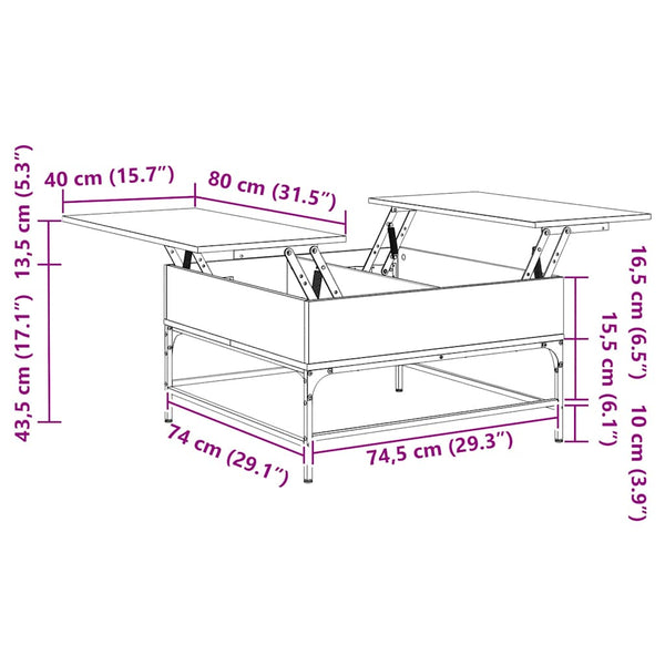 Sonoma Eiche Couchtisch 80x80 cm