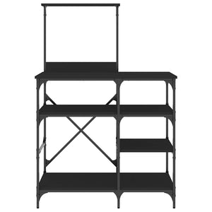 Schwarzes Bäckerregal 90x40x132 cm