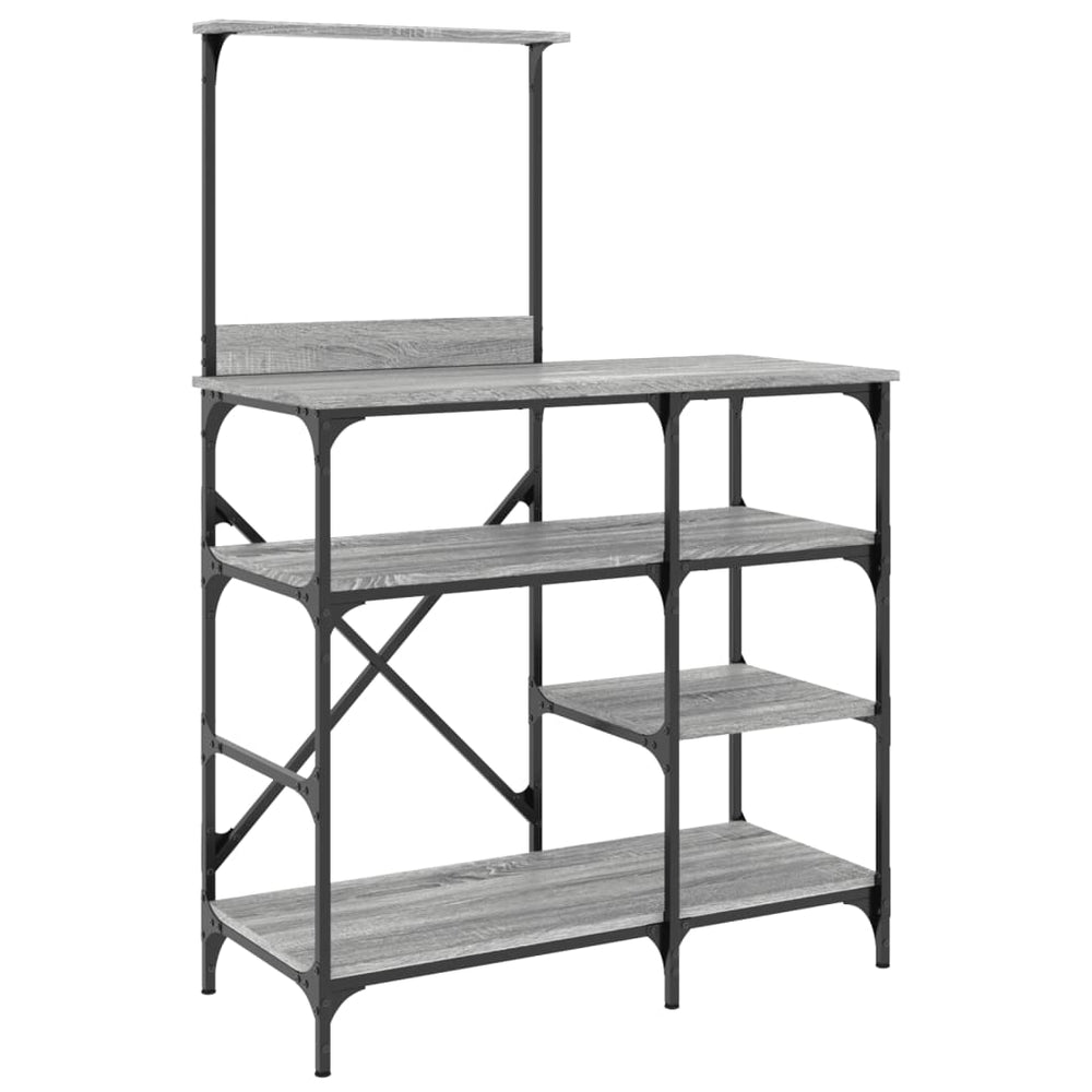 Bäckerregal Grau Sonoma 90x40x132 cm