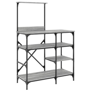 Bäckerregal Grau Sonoma 90x40x132 cm