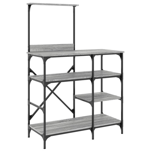 Bäckerregal Grau Sonoma 90x40x132 cm