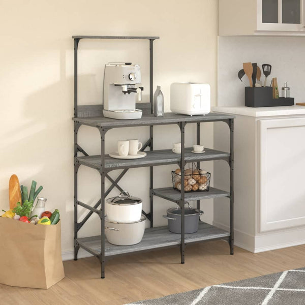 Bäckerregal Grau Sonoma 90x40x132 cm