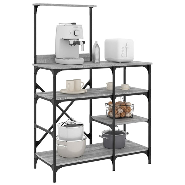 Bäckerregal Grau Sonoma 90x40x132 cm