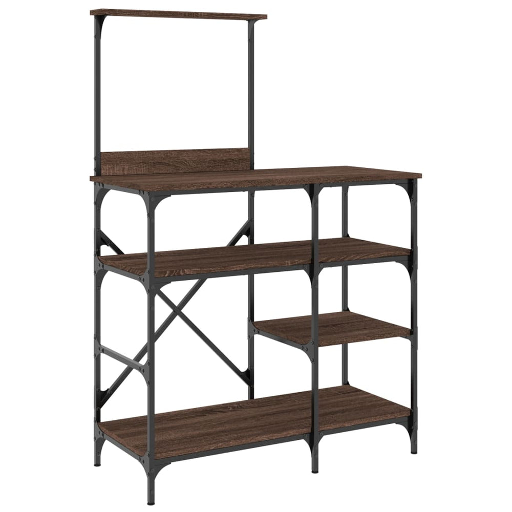 Bäckerregal Braun Eichenoptik 90x40x132cm