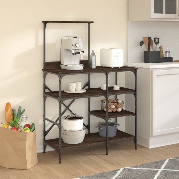 Bäckerregal Braun Eichenoptik 90x40x132cm