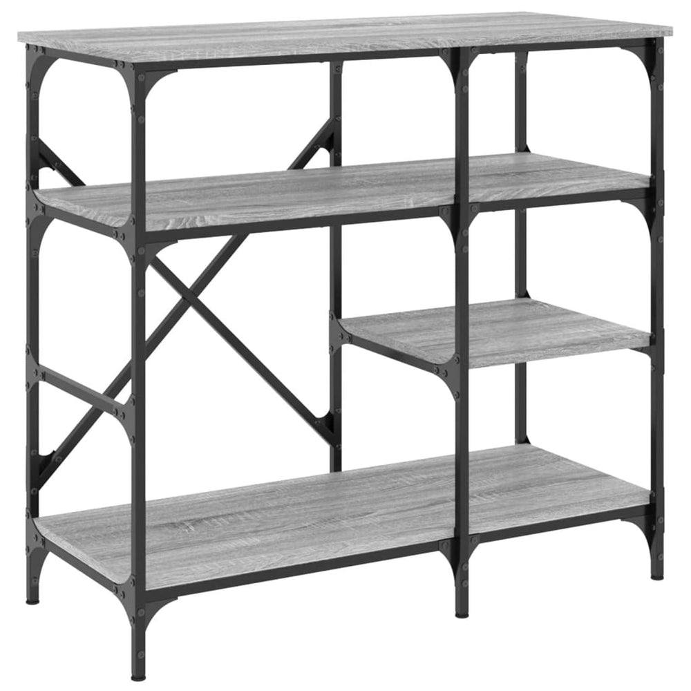 vidaXL Étagère de boulanger Gris Sonoma 90x40x84 cm Bois d'ingénierie et métal