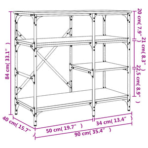 Bäckerregal Grau Sonoma 90 cm