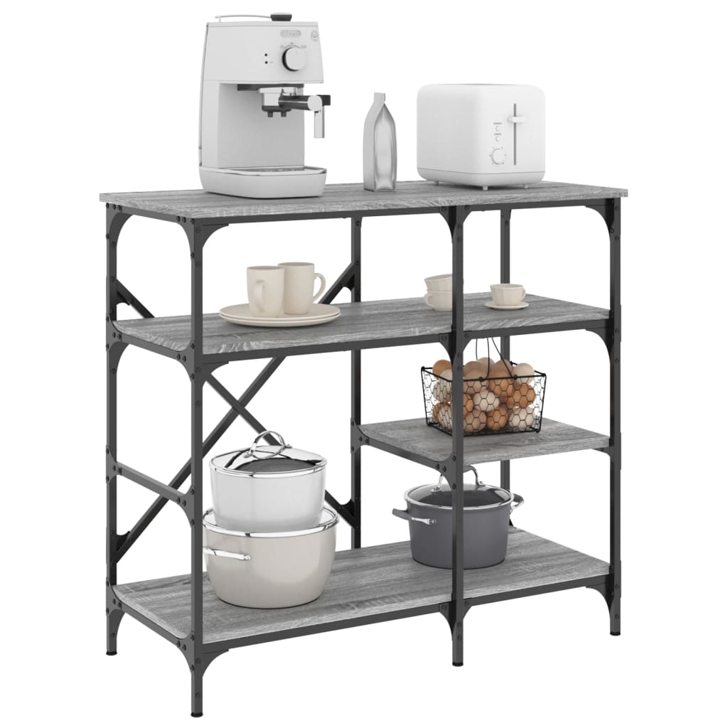 Bäckerregal Grau Sonoma 90 cm