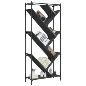 Bücherregal Schwarz 79x30x180 cm