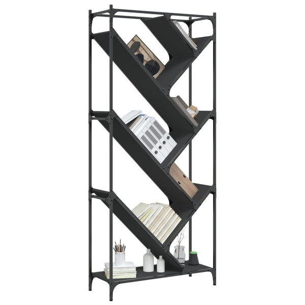 Bücherregal Schwarz 79x30x180 cm