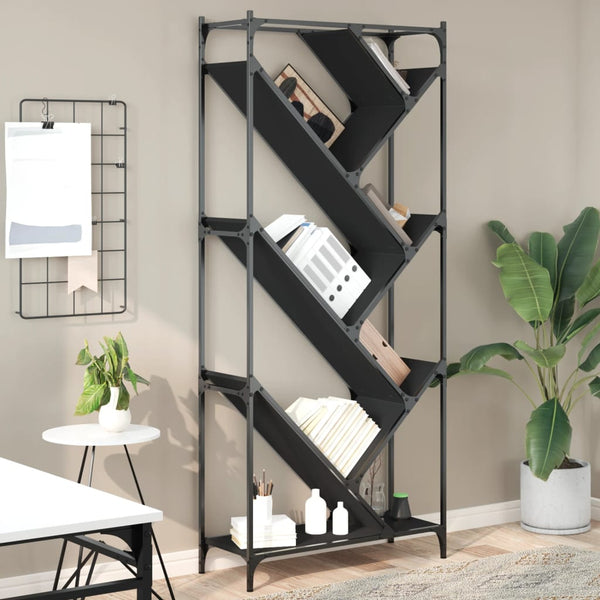 Bücherregal Schwarz 79x30x180 cm