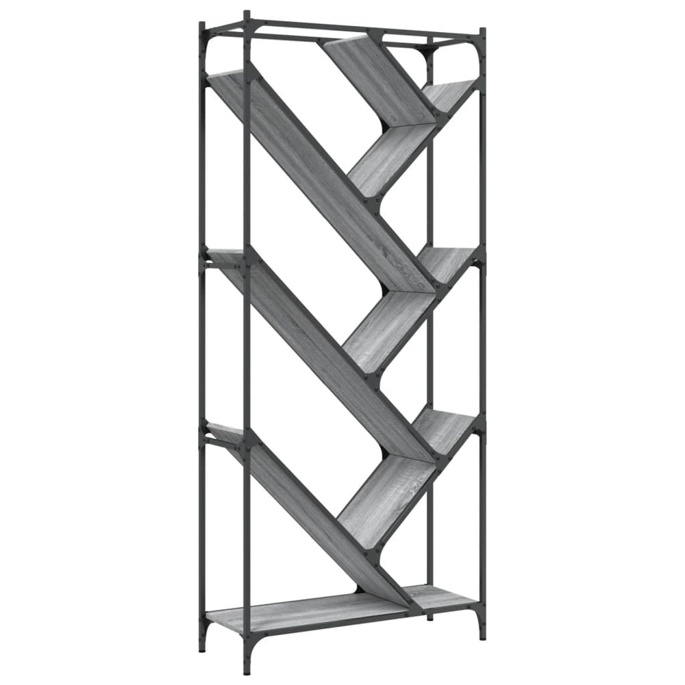 vidaXL Étagère à livres gris Sonoma 79x30x180 cm Aggloméré et métal