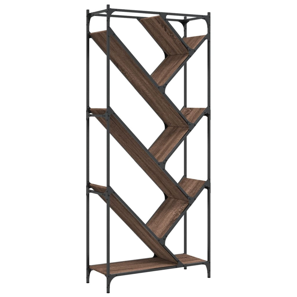 vidaXL Bibliothèque Chêne brun 79x30x180cm Bois d'ingénierie Métal
