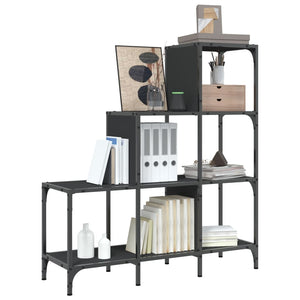 Schwarzes Bücherregal 92x102 cm