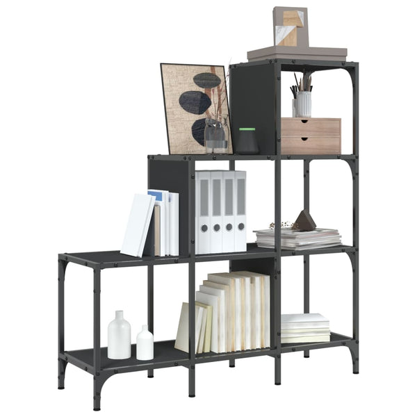 Schwarzes Bücherregal 92x102 cm