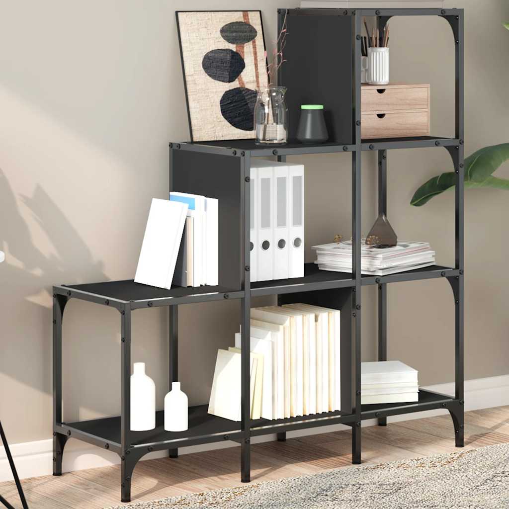 Schwarzes Bücherregal 92x102 cm
