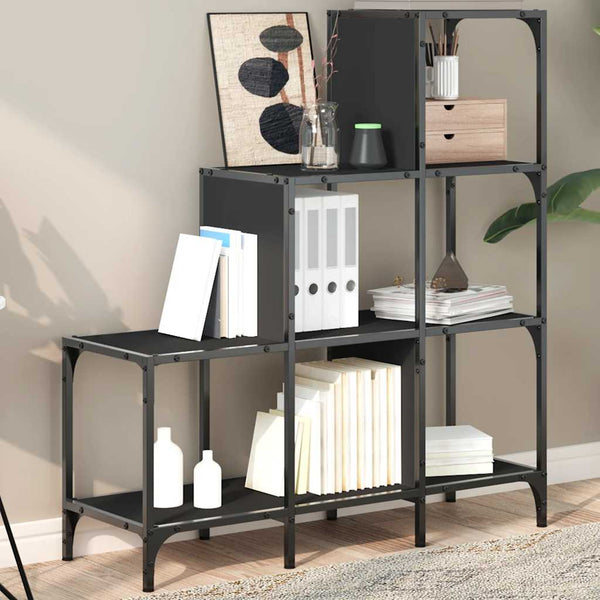 Schwarzes Bücherregal 92x102 cm