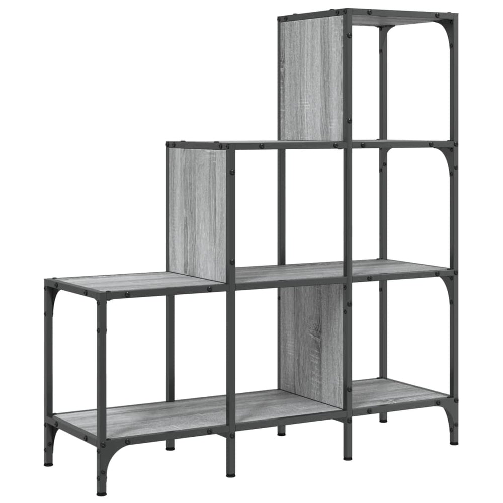 vidaXL Bibliothèque gris sonoma 92x30x102 cm bois d'ingénierie et métal