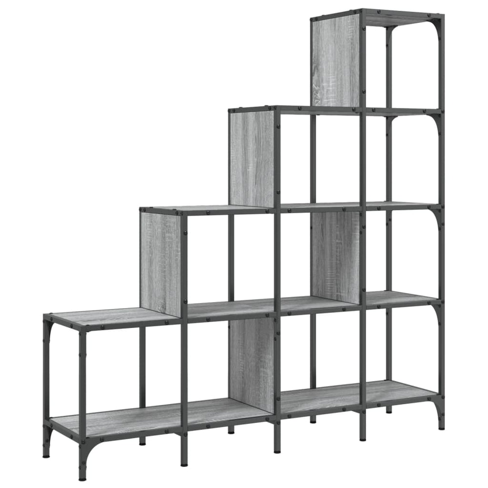 vidaXL Bibliothèque gris Sonoma 122x30x132 cm bois d'ingénierie et métal