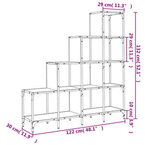 Bücherregal Grau Sonoma 122x132 cm
