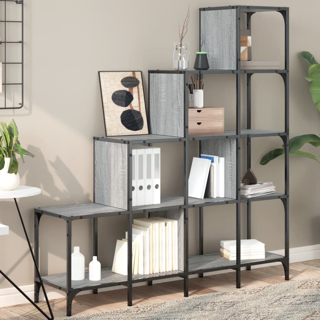 Bücherregal Grau Sonoma 122x132 cm