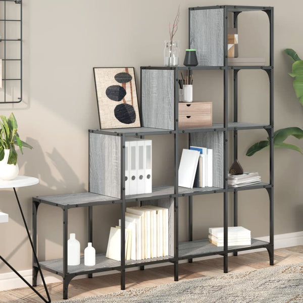 Bücherregal Grau Sonoma 122x132 cm
