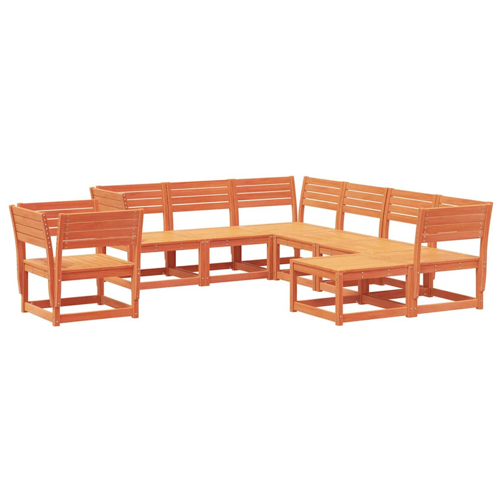 8-tlg. Garten Lounge Set Wachsbraun Kiefer Massivholz
