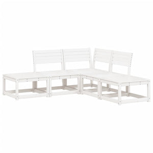 vidaXL Ensemble de canapés de jardin 5 pièces blanc en pin massif