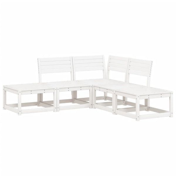 vidaXL Ensemble de canapés de jardin 5 pièces blanc en pin massif