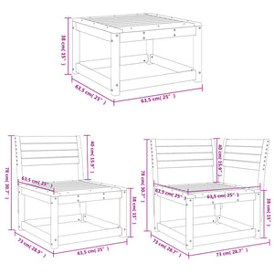 vidaXL Ensemble de canapés de jardin 5 pièces blanc en pin massif