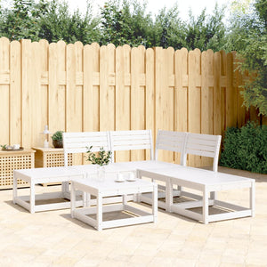 vidaXL Ensemble de canapés de jardin 5 pièces blanc en pin massif