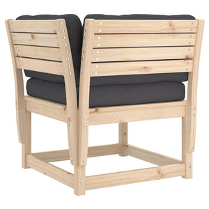 vidaXL Salon de jardin 5 pièces avec coussins, bois de pin massif