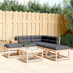 vidaXL Salon de jardin 5 pièces avec coussins, bois de pin massif