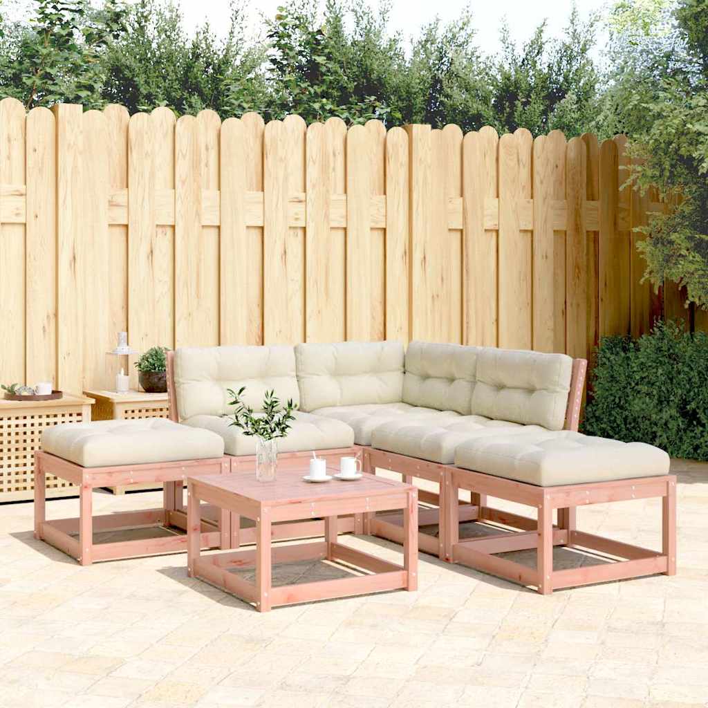 vidaXL Ensemble de canapé de jardin 5 pcs avec coussins Bois de Douglas massif