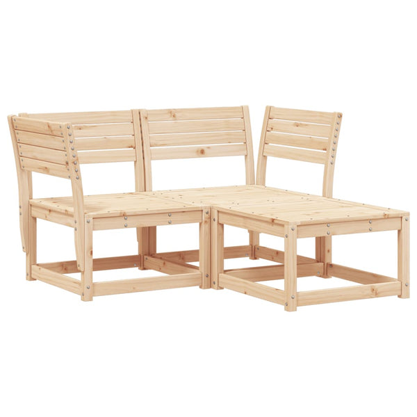 vidaXL Salon de jardin 3 pièces en bois de pin massif