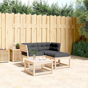 3-tlg. Garten Sofagarnitur Kiefer Massivholz mit Kissen
