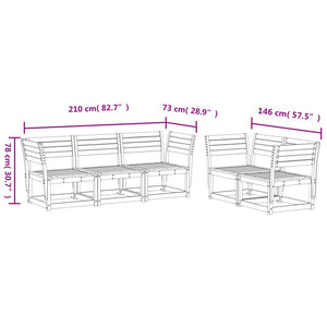 vidaXL Salon de jardin 5 pcs en bois de pin imprégné
