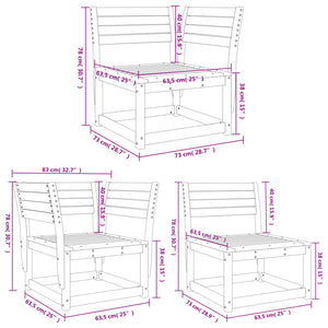 vidaXL Salon de jardin 5 pcs en bois de pin imprégné