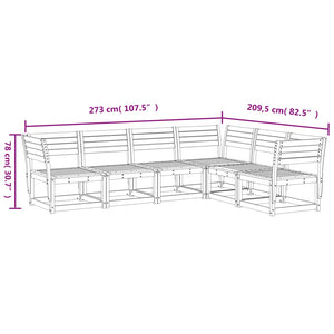 vidaXL Salon de jardin 6 pcs en pin massif