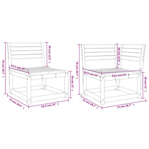 vidaXL Salon de jardin 6 pcs en pin massif