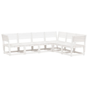 vidaXL Salon de jardin 6 pcs Blanc Bois de pin massif