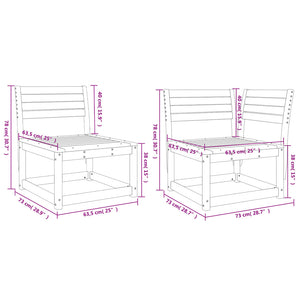 vidaXL Salon de jardin 6 pcs Blanc Bois de pin massif