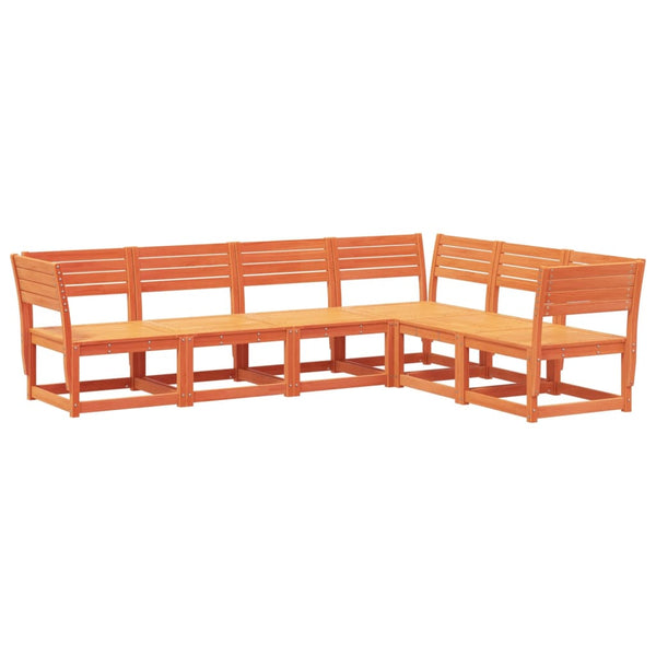 vidaXL Ensemble canapé de jardin 6 pcs Marron miel Bois de pin massif
