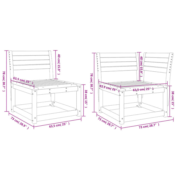 vidaXL Ensemble canapé de jardin 6 pcs Marron miel Bois de pin massif