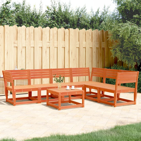 vidaXL Ensemble canapé de jardin 6 pcs Marron miel Bois de pin massif