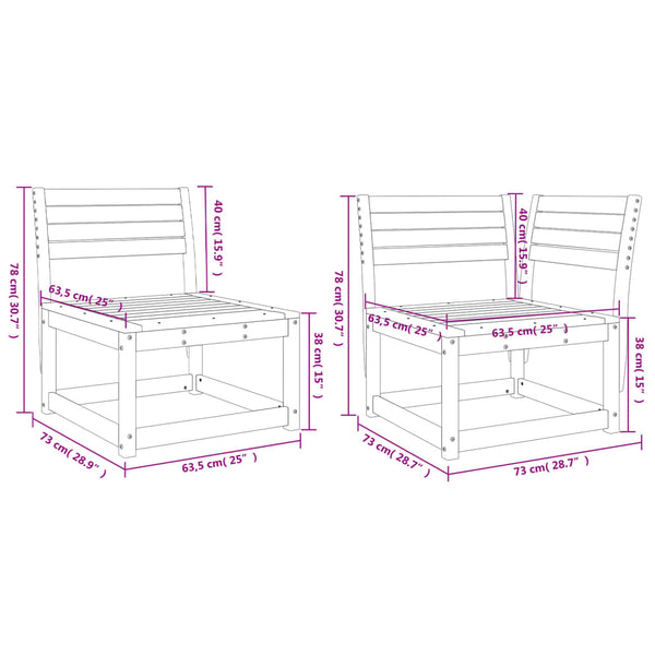 vidaXL Salon de jardin 6 pcs Bois de douglas massif