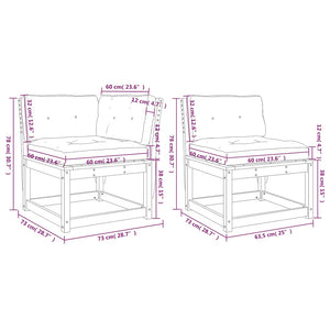 vidaXL Salon de jardin 6 pcs avec coussins Bois de pin massif