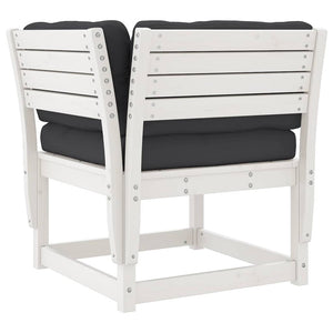 vidaXL Salon de jardin 6 pcs avec coussins Blanc Bois de pin massif