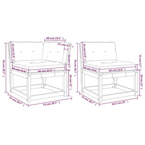 vidaXL Salon de jardin 6 pcs avec coussins Bois de Douglas massif
